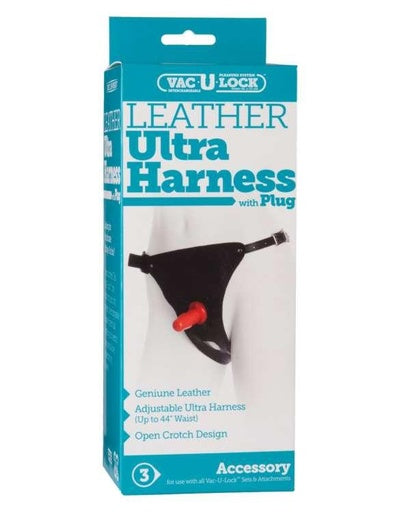 VAC U LOCK LEATHER ULTRA HARNESS WITH PLUG